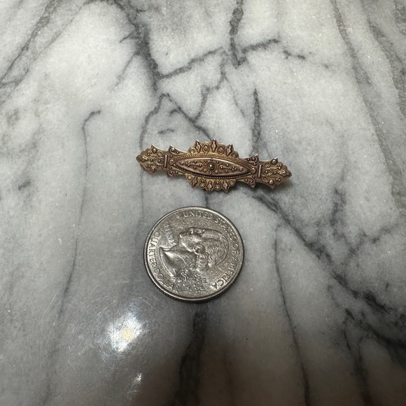 Antique 9k Gold Etruscan Hidden Locket Brooch - Picture 7 of 7